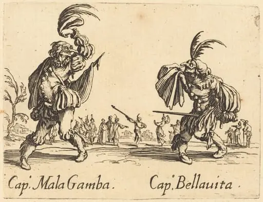 Cap. Mala Gamba and Cap. Bellavita, by Jacques Callot