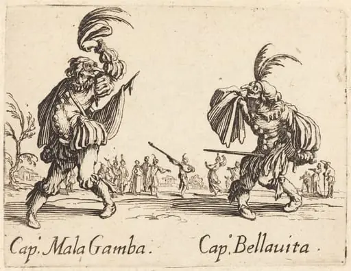 Cap. Mala Gamba and Cap. Bellavita, by Jacques Callot