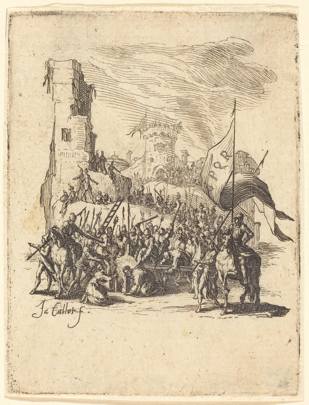 Christ Carrying the Cross, by Jacques Callot, ink, 1624