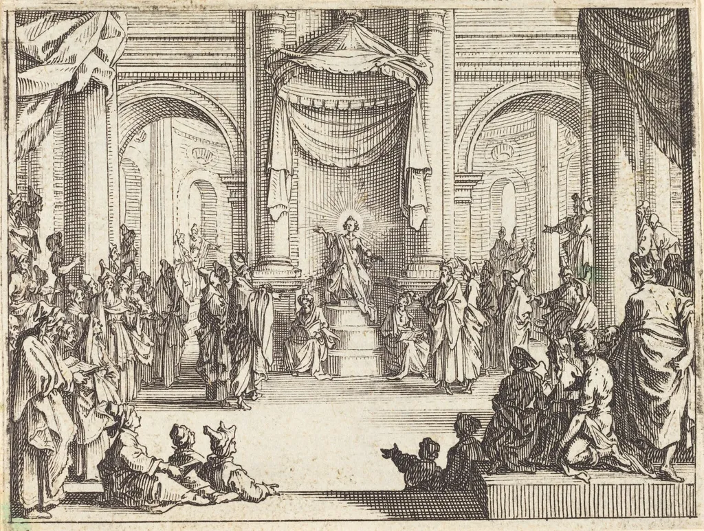 Christ Disputing with the Doctors, by Jacques Callot, ink, 1635