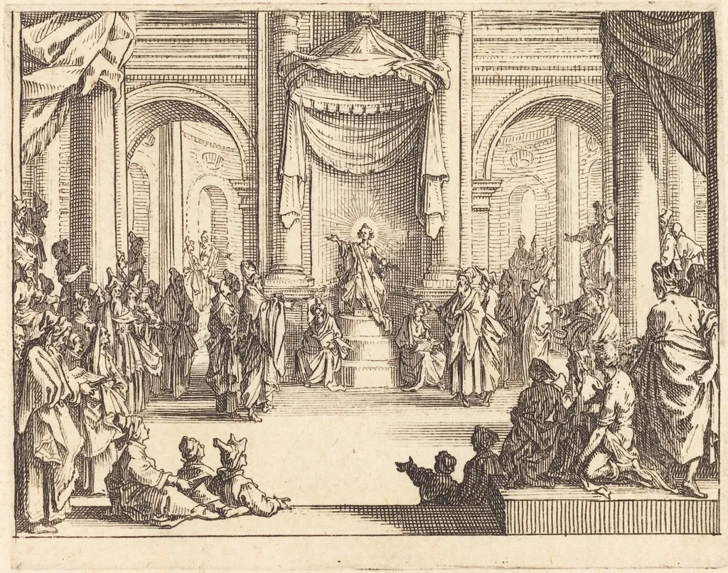 Christ Disputing with the Doctors, by Jacques Callot, ink, 1635