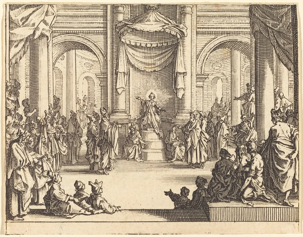 Christ Disputing with the Doctors, by Jacques Callot, ink, 1635