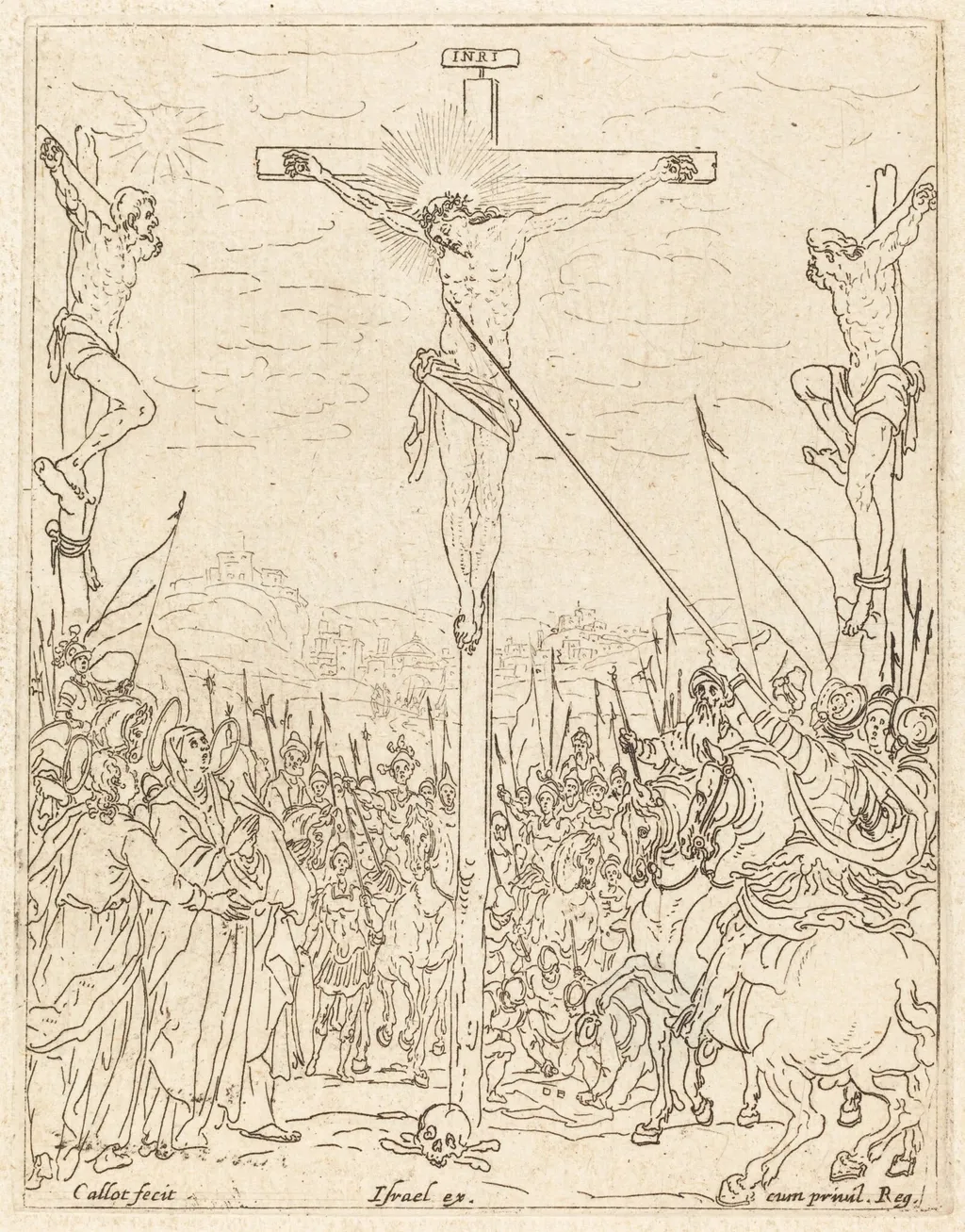 Christ on the Cross, by Jacques Callot, ink, 1628