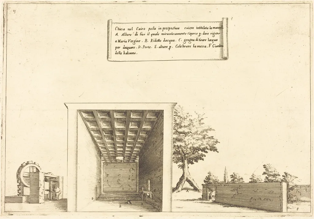 Church in Cairo, by Jacques Callot, ink, 1619