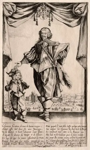 Claude Deruet and His Son, by Jacques Callot