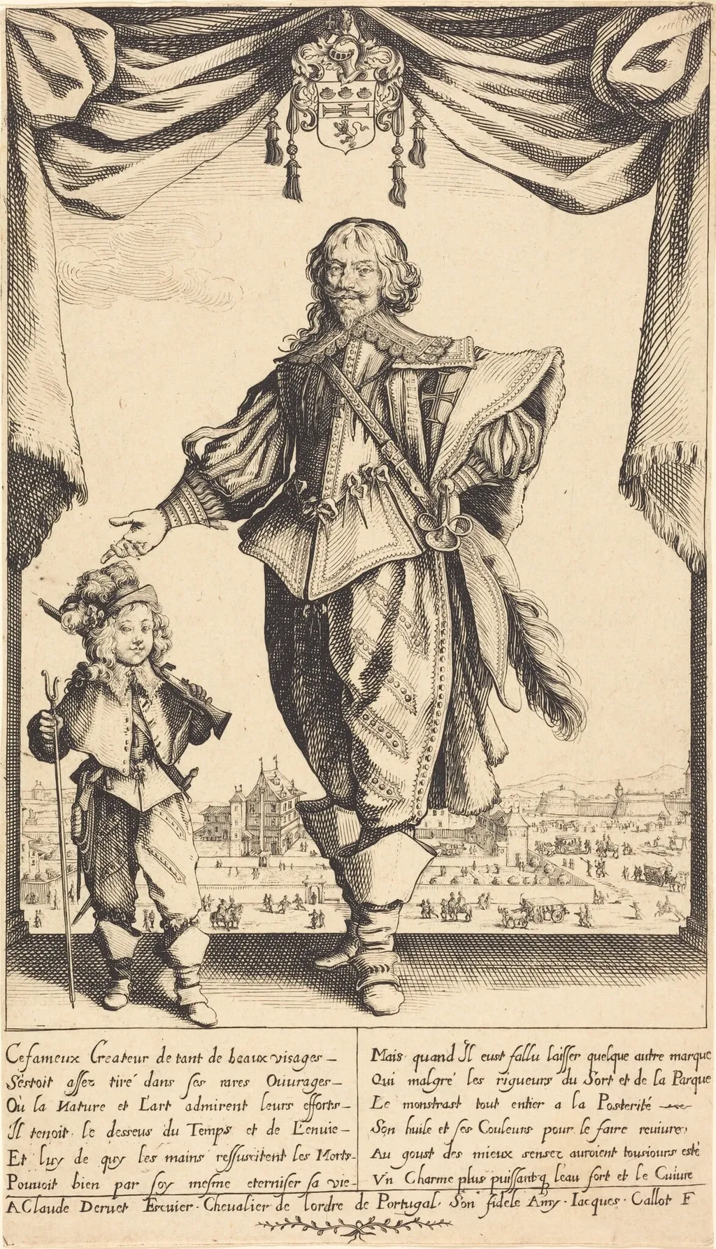 Claude Deruet and his Son, Jean, by Jacques Callot, ink, 1632