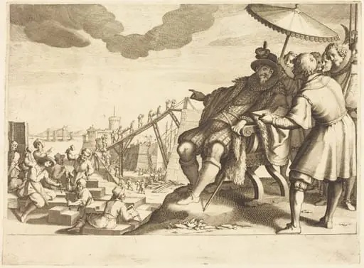 Construction and Fortification of the Port of Livorno, by Jacques Callot