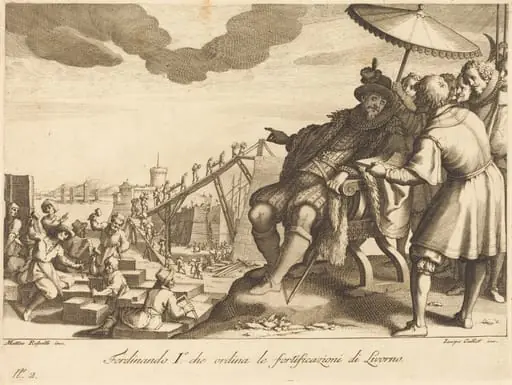 Construction and Fortification of the Port of Livorno, by Jacques Callot