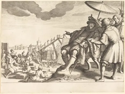 Construction and Fortification of the Port of Livorno, by Jacques Callot