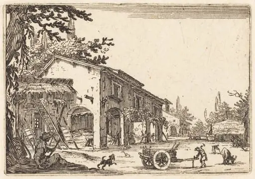 Courtyard of a Farm, by Jacques Callot