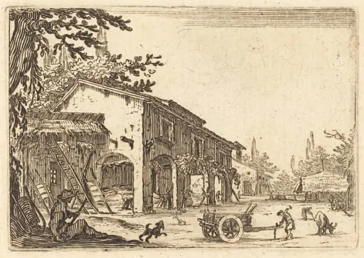 Courtyard of a Farm, by Jacques Callot