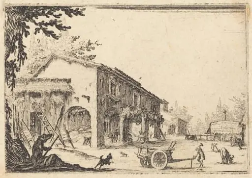Courtyard of a Farm, by Jacques Callot