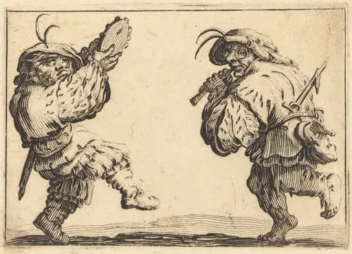 Dancers with Flute and Tambourine, by Jacques Callot