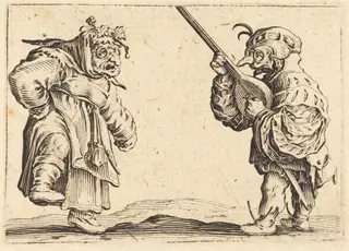 Dancers with Lute, by Jacques Callot, 1622