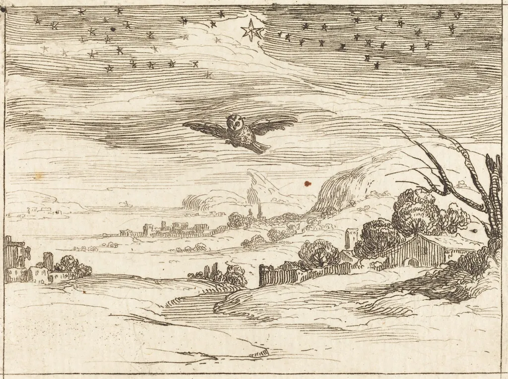 Dawn, by Jacques Callot, ink, 1628