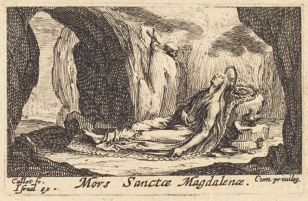 Death of the Magdalene, by Jacques Callot, ink, 1632