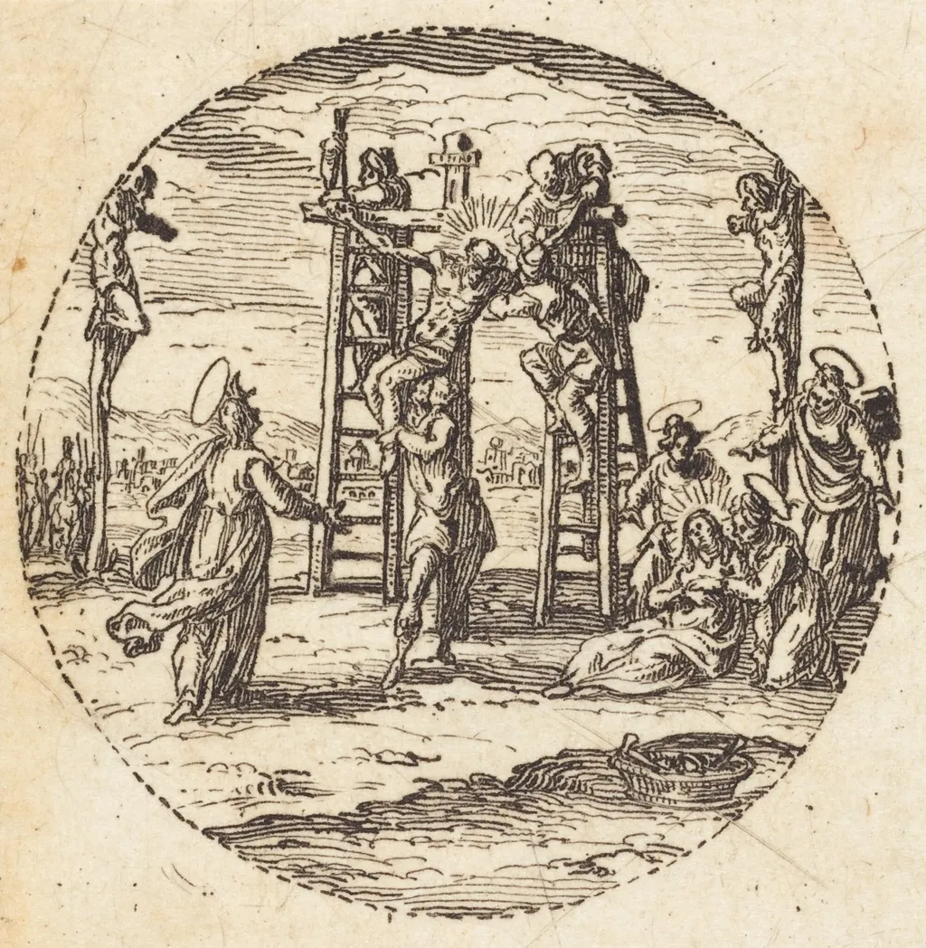 Descent from the Cross, by Jacques Callot, ink, 1631