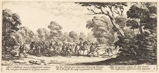 Discovery of the Criminal Soldiers, by Jacques Callot