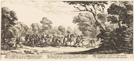 Discovery of the Criminal Soldiers, by Jacques Callot