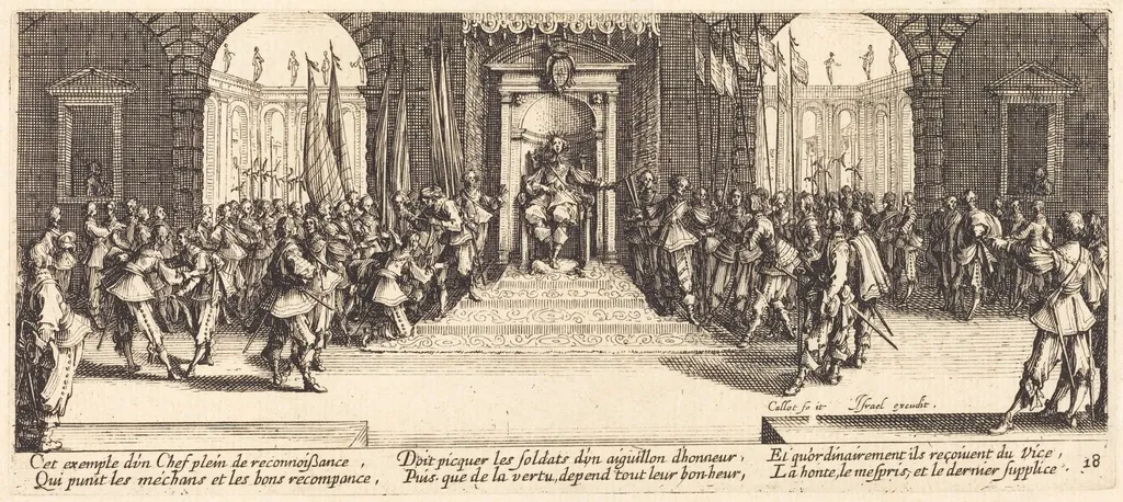 Distribution of Rewards, by Jacques Callot, ink, 1633