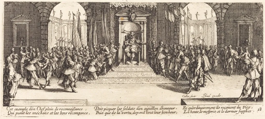 Distribution of Rewards, by Jacques Callot, ink, 1633