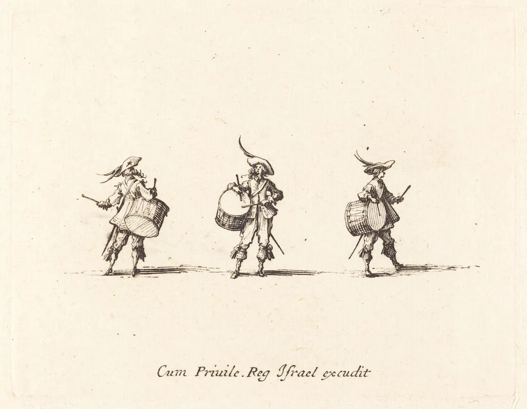 Drill with Drums, by Jacques Callot, ink, 1634