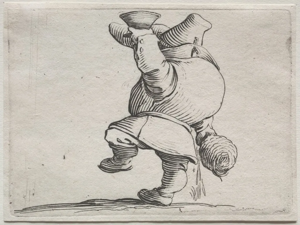 Drinker Seen From Behind, by Jacques Callot, 1623
