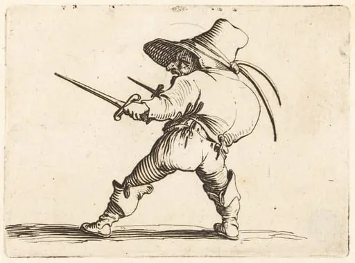 Duellist with Sword and Dagger, by Jacques Callot