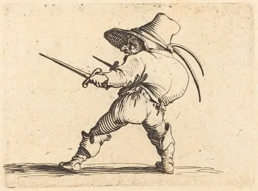 Duellist with Sword and Dagger, by Jacques Callot