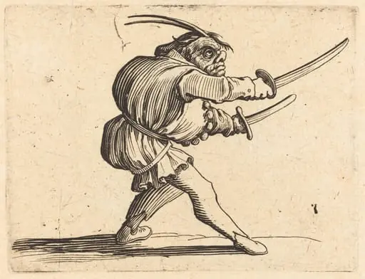 Duellist with Two Sabers, by Jacques Callot