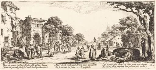 Dying Soldiers by the Roadside, by Jacques Callot