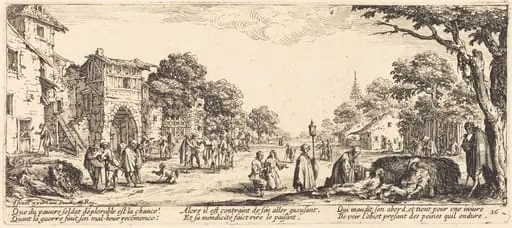 Dying Soldiers by the Roadside, by Jacques Callot
