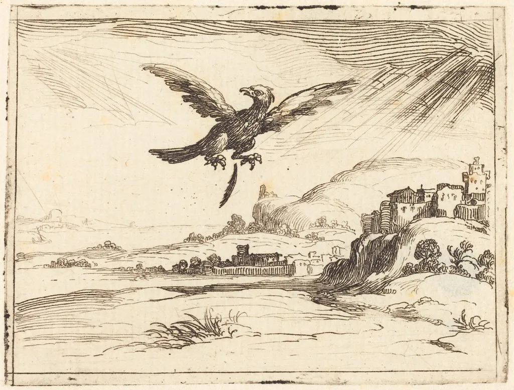 Eagle Losing an Old Feather, by Jacques Callot, ink, 1628