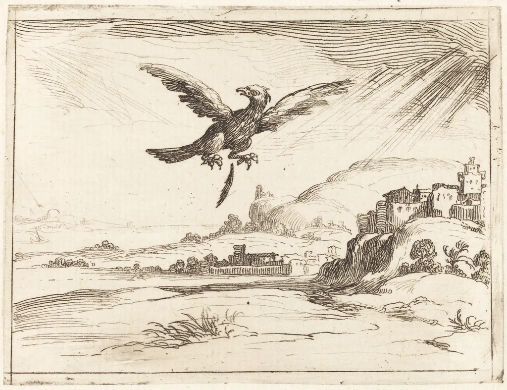 Eagle Losing an Old Feather, by Jacques Callot, ink, 1628