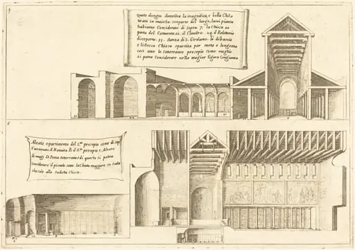 Elevation of Churches including the Holy Manger, by Jacques Callot