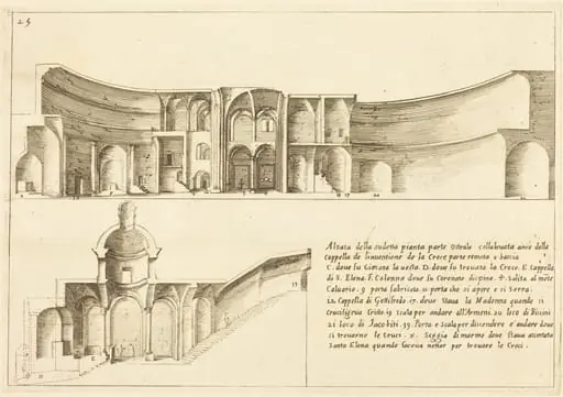 Elevation of the Chapel of the Invention of the Cross, by Jacques Callot