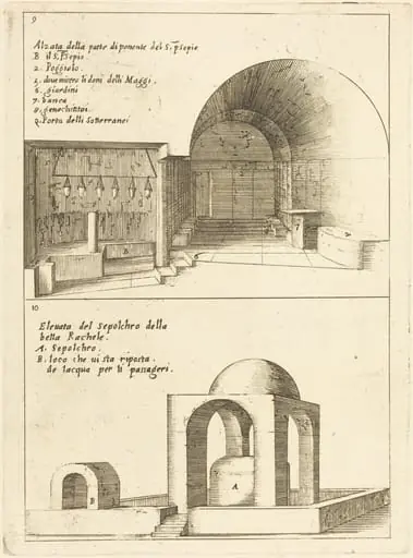 Elevations of the Holy Manger and the Sepulchre of Rachel, by Jacques Callot