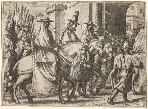 Entry into Ferrara [recto], by Jacques Callot