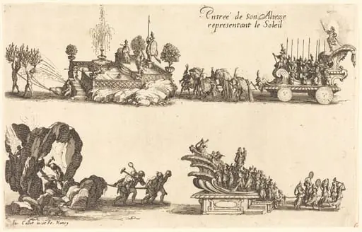Entry of His Highness, Representing the Sun, by Jacques Callot