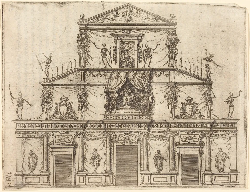 Façade of San Lorenzo, Florence, by Jacques Callot, ink, 1612