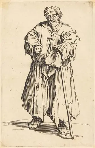 Fat Beggar with Eyes Cast Down, by Jacques Callot