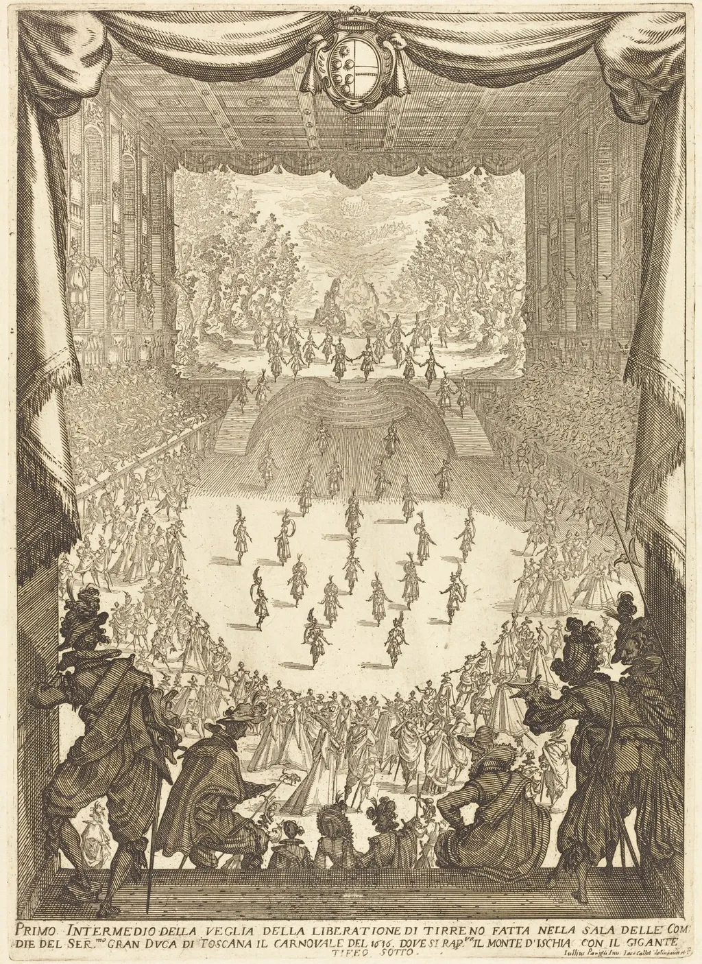 First Intermezzo, by Jacques Callot, ink, 1617