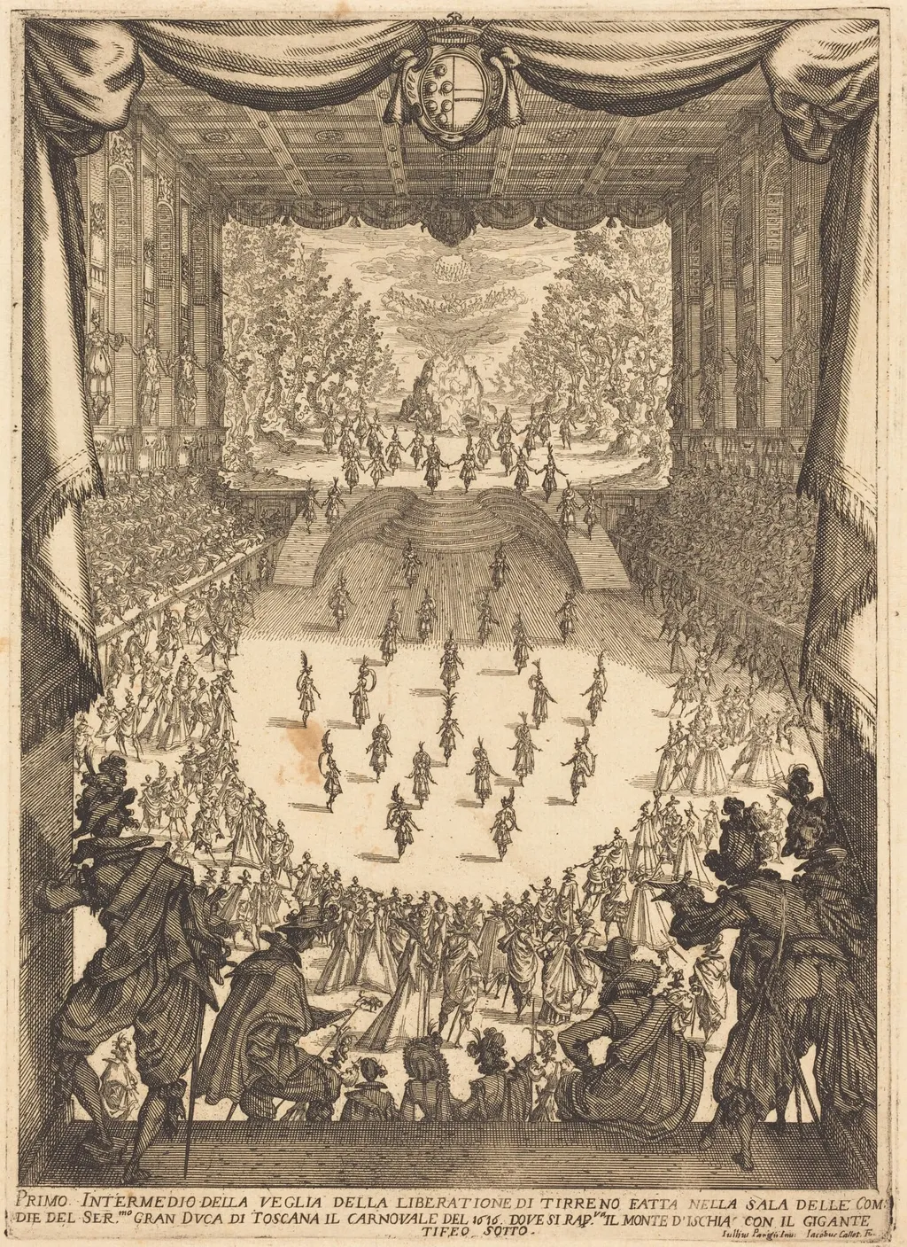 First Intermezzo, by Jacques Callot, ink, 1617