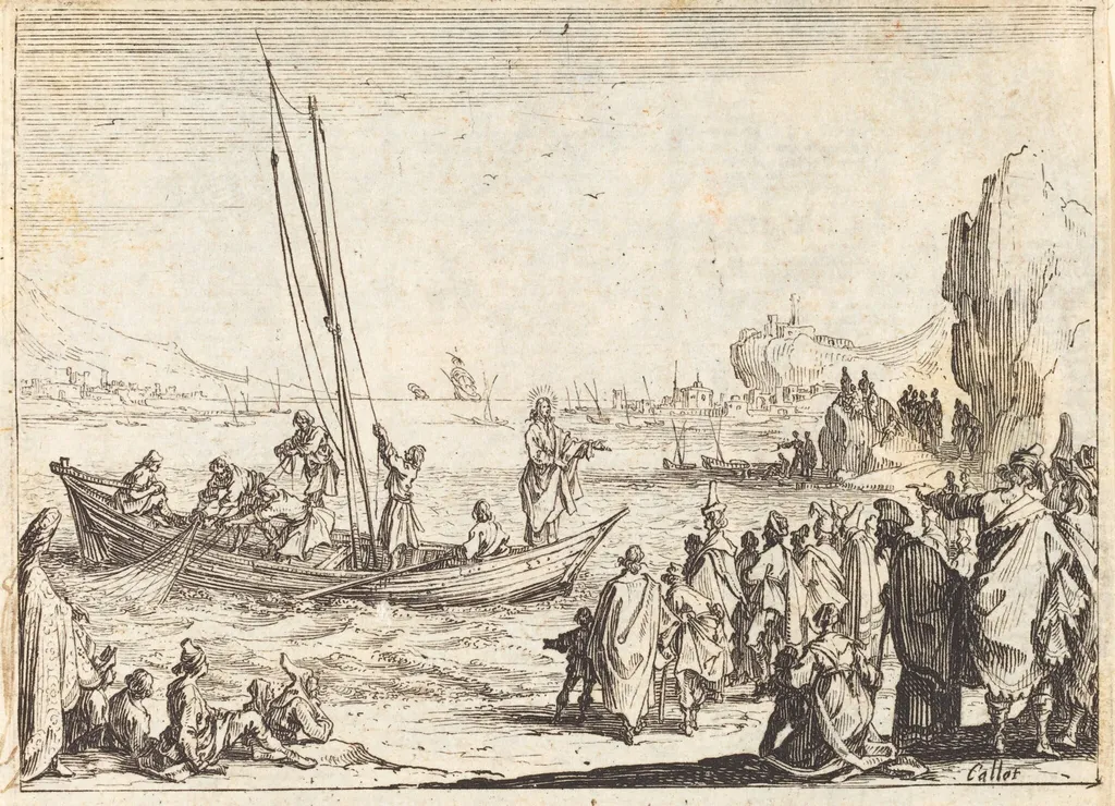 Fisher of Men, by Jacques Callot, ink, 1635