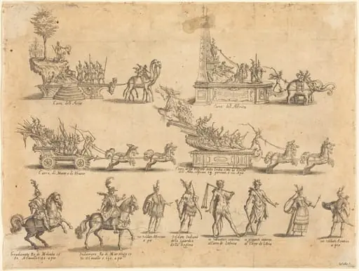 Floats and Participants, by Jacques Callot