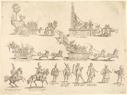 Floats and Participants, by Jacques Callot