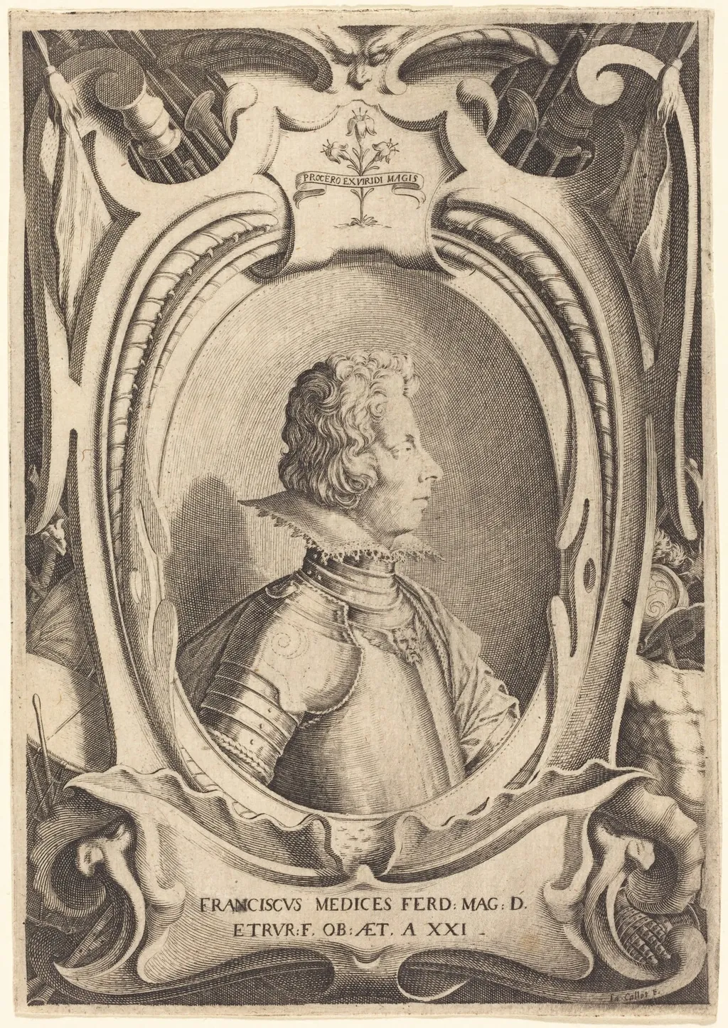 Francesco de' Medici, by Jacques Callot, ink, 1614