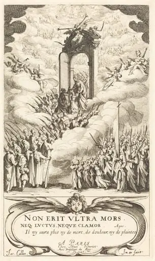 Frontispiece for "The Calendar of Saints", by Jacques Callot