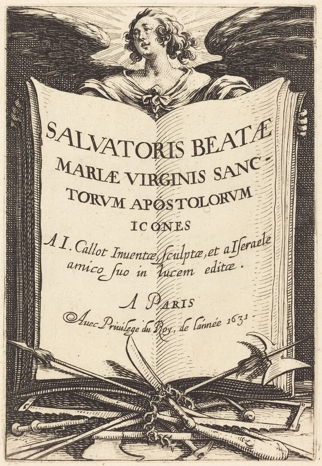 Frontispiece for "The Large Apostles", by Jacques Callot, ink, 1631