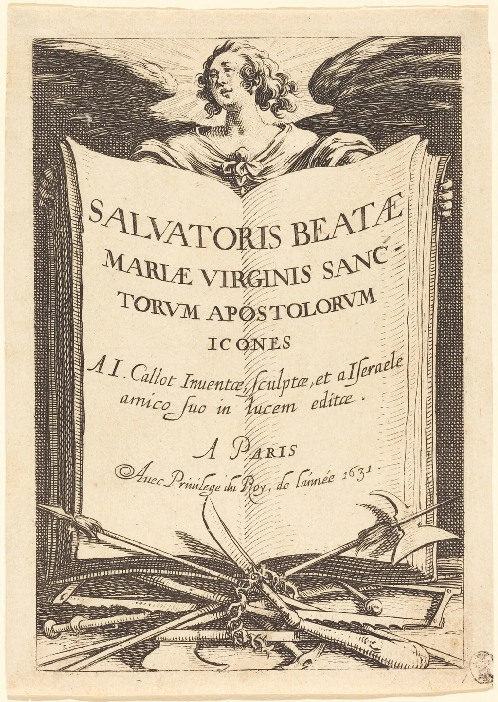 Frontispiece for "The Large Apostles", by Jacques Callot, ink, 1631